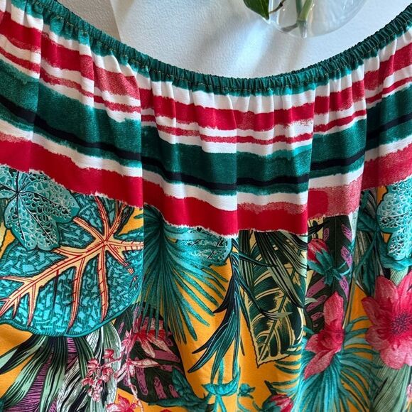 Umgee Vibrant Floral Off-Shoulder Blouse - Picture 6 of 7